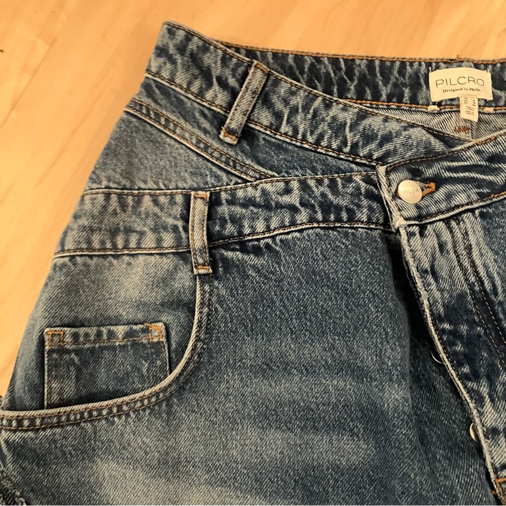 Anthropologie Pilcro Denim Re-worked Midi Skirt - Indigo - Picture 9 of 15